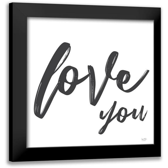 Lux + Me Designs 20x20 Black Modern Framed Museum Art Print Titled - Love You