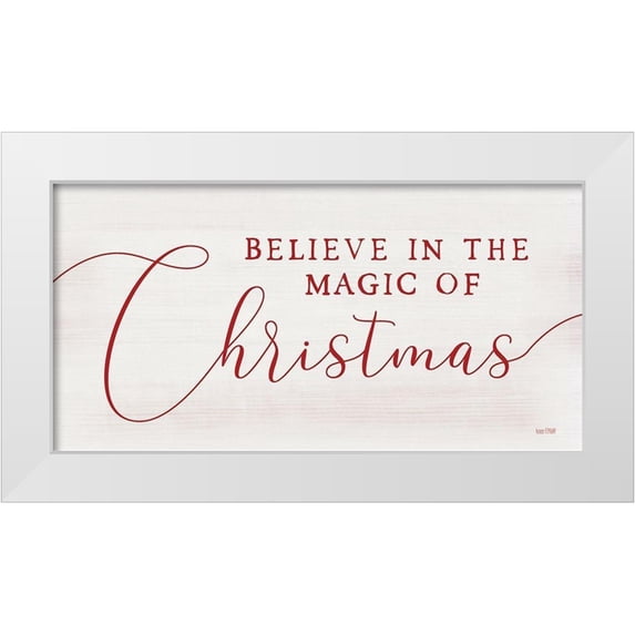 Lux + Me Designs 24x14 White Modern Wood Framed Museum Art Print Titled - Magic of Christmas