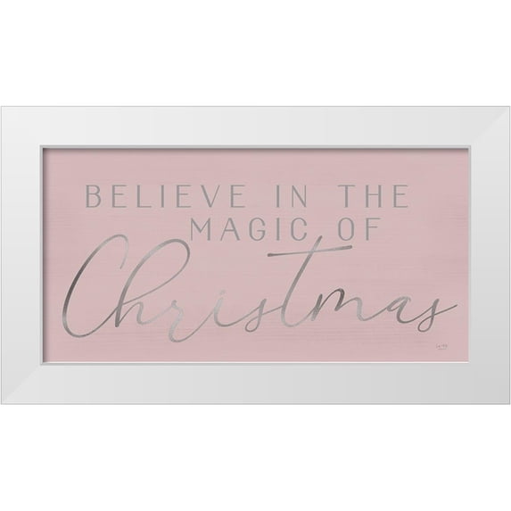 Lux + Me Designs 24x14 White Modern Wood Framed Museum Art Print Titled - Magic of Christmas