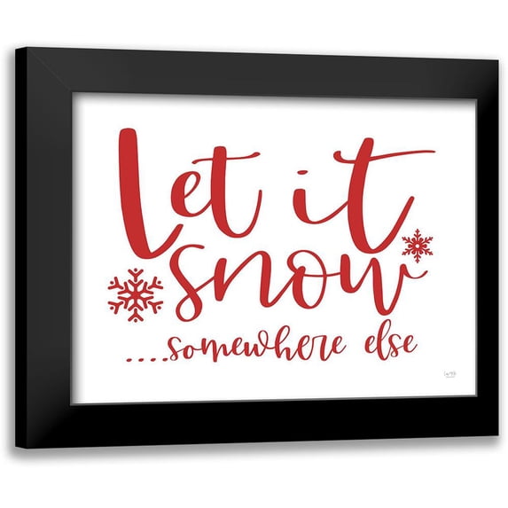Lux + Me Designs 24x19 Black Modern Framed Museum Art Print Titled - Let It Snow