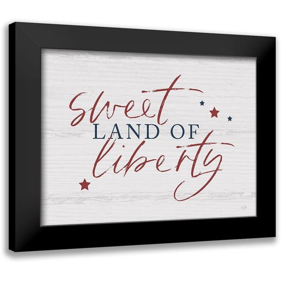 Lux + Me Designs 24x19 Black Modern Framed Museum Art Print Titled - Sweet Land of Liberty I