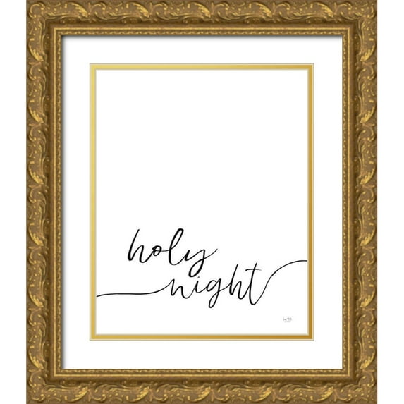 Lux + Me Designs 26x31 Gold Ornate Wood Framed with Double Matting Museum Art Print Titled - Holy Night