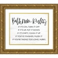 thumbnail image 1 of Lux + Me Designs 31x26 Gold Ornate Wood Framed with Double Matting Museum Art Print Titled - Bathroom Rules, 1 of 4
