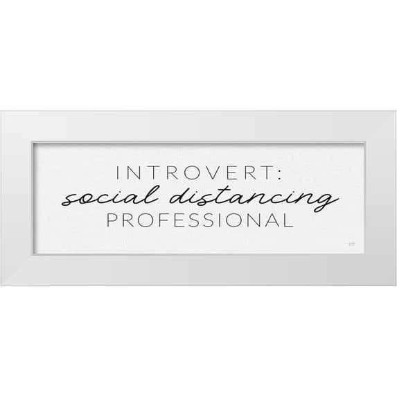 Lux + Me Designs 32x13 White Modern Wood Framed Museum Art Print Titled - Social Distancing Professional