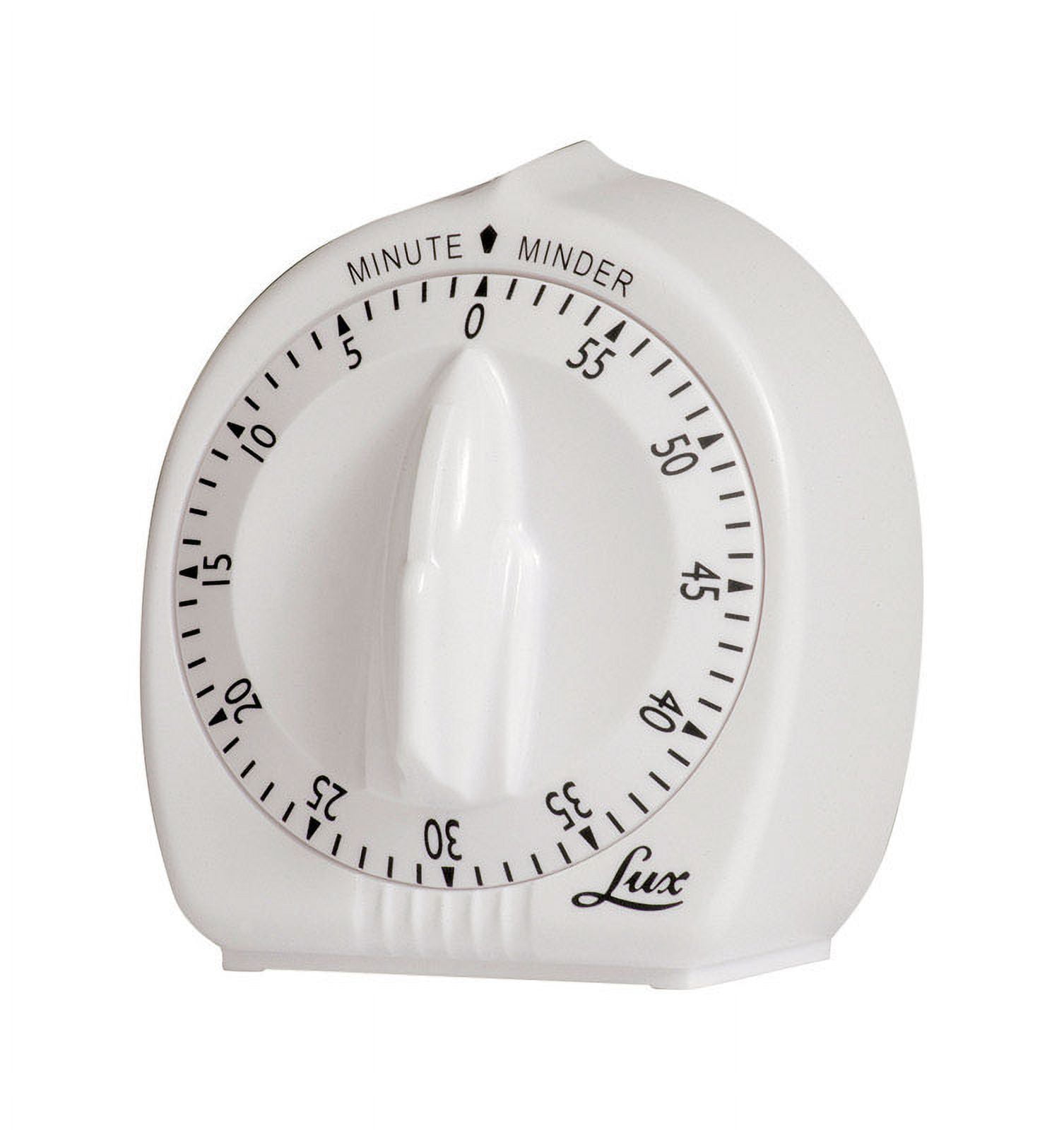 Lux White Mechanical 60-Minute Kitchen Timer