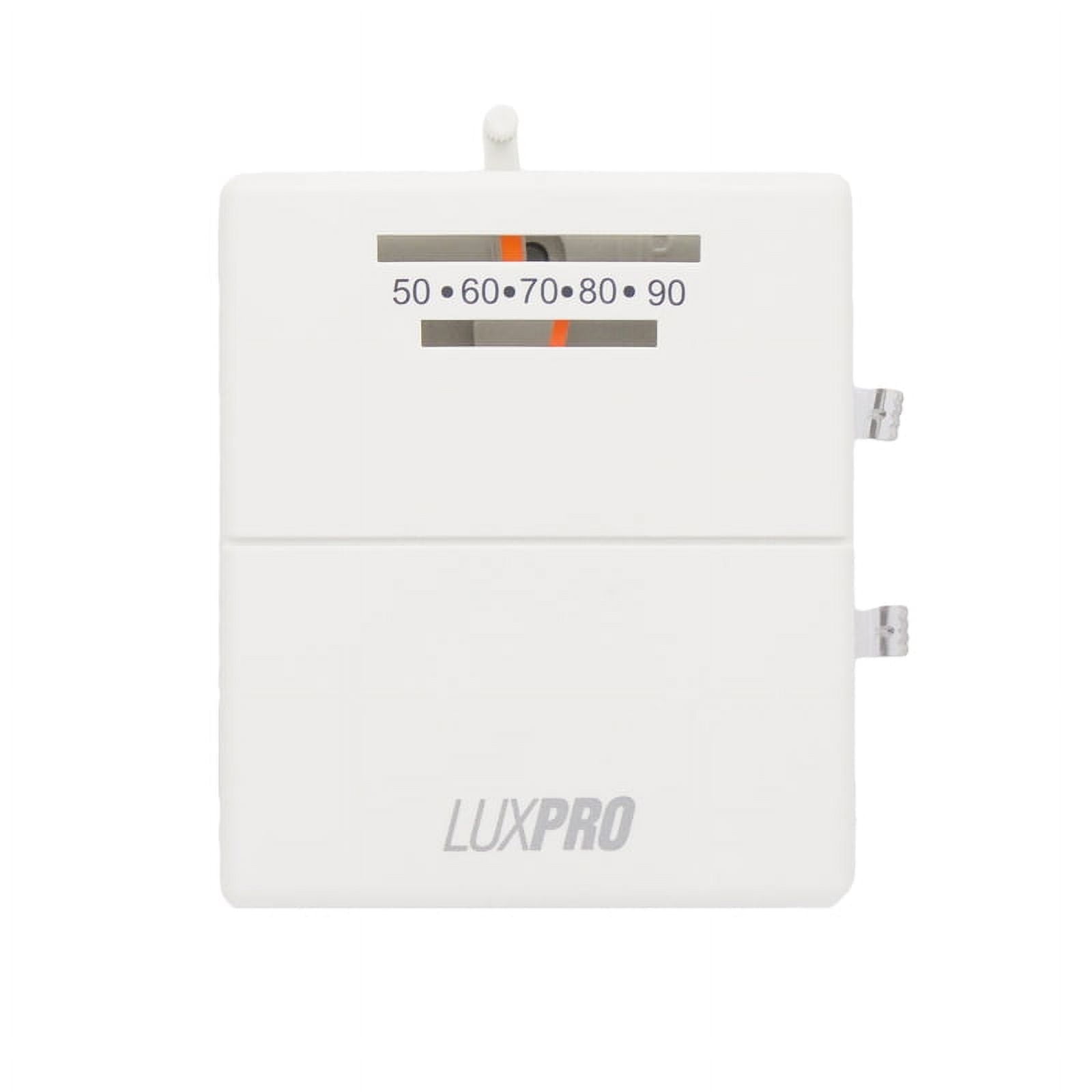 LuxPro White Mechanical Heating and Cooling Thermostat