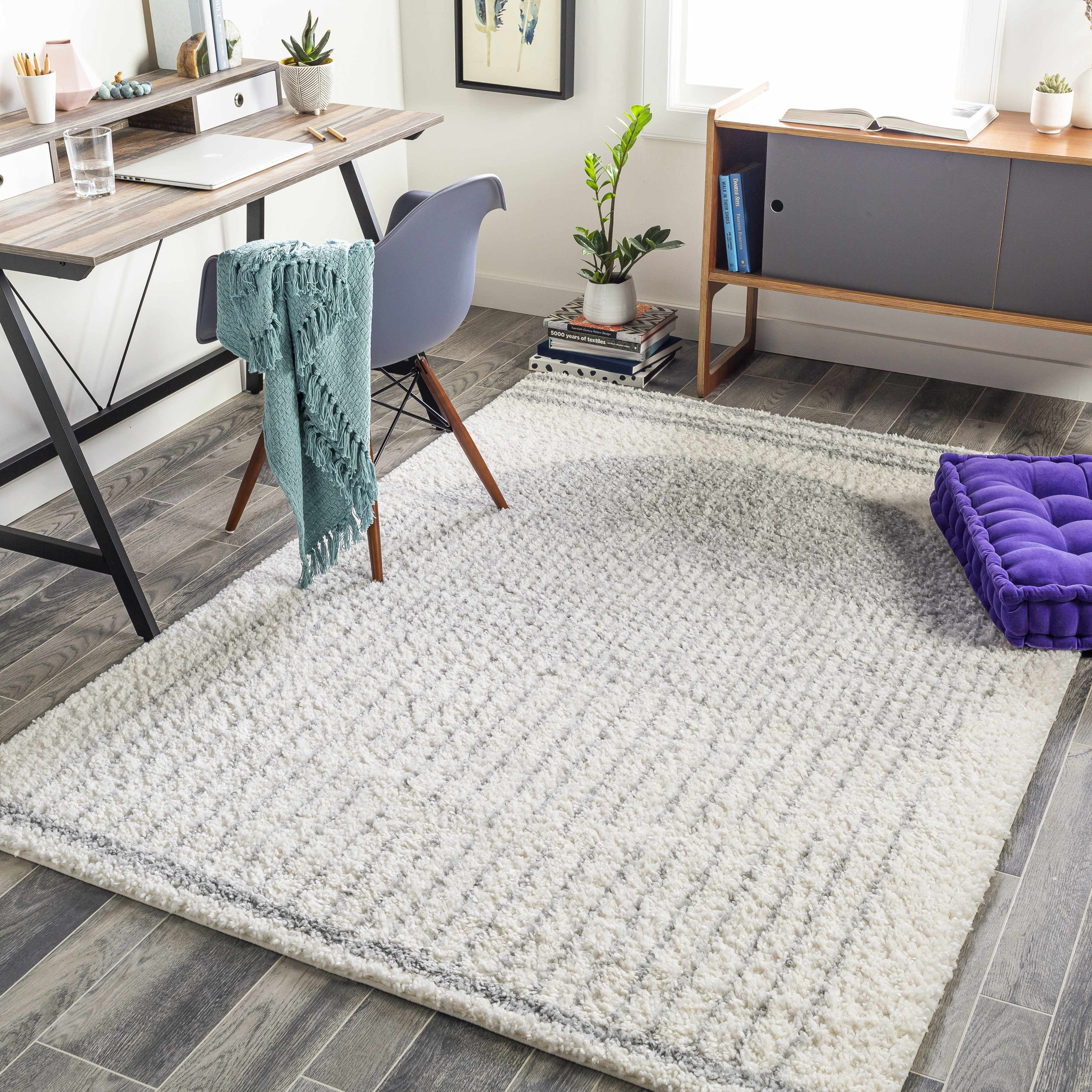 Soft Touch Shag Collection Area Rug #x2013; 6x9 Pebble Gray Shag  Rug Per
