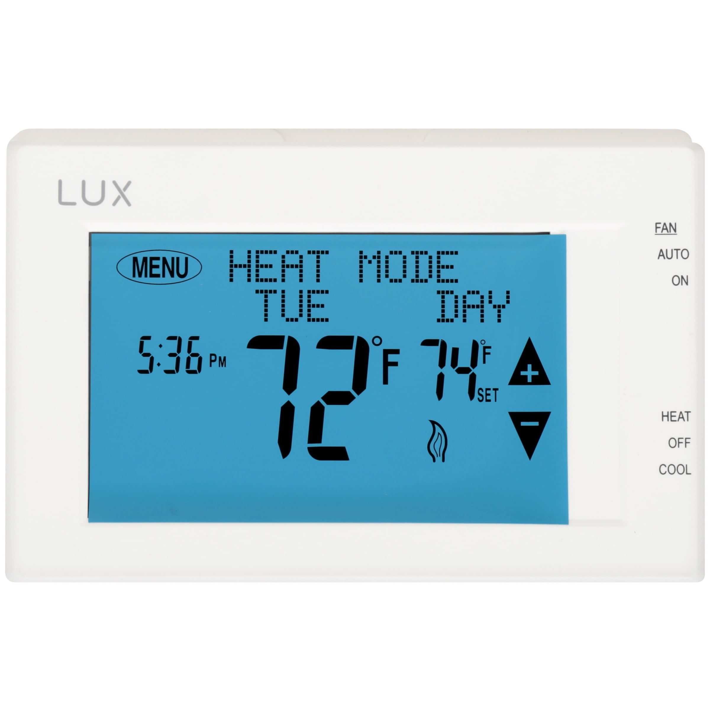 White Digital Touchscreen Programmable Thermostat with Large Display
