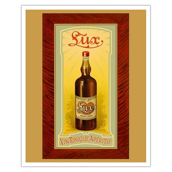 Lux - Tonic Wine (Vin Tonique) Aperitif - Vintage Advertising Poster c.1900 - Fine Art Matte Paper Print (Unframed) 16x20in