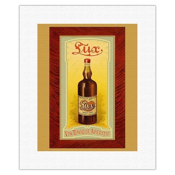 Lux - Tonic Wine (Vin Tonique) Aperitif - Vintage Advertising Poster c.1900 - Fine Art Rolled Canvas Print 11in x 14in
