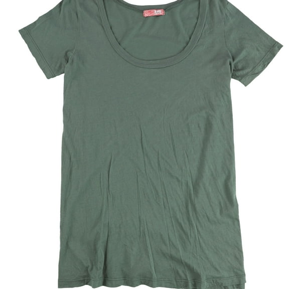 Lux Womens Solid Basic T-Shirt, Green, Large