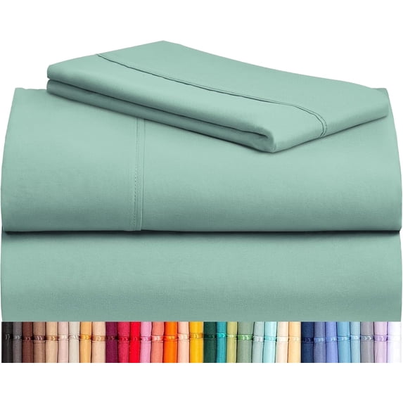 LuxClub Twin XL Sheet Set, Soft Deep Pocket 16 Inch Sheets, Wrinkle Free, Machine Washable, Silky Soft, 3 Piece, Light Teal