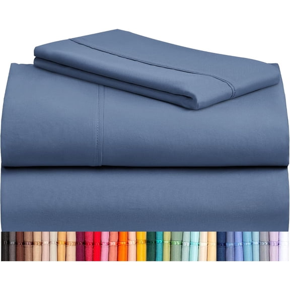 LuxClub 4 PC Sheet Set Sheets Deep Pockets 18" Wrinkle Free Sheets Machine Washable Hotel Bedding Silky Soft - Oxford Twin XL