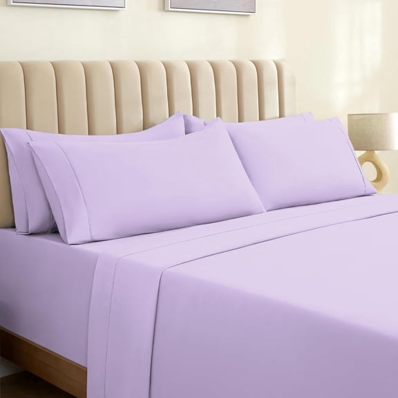 Luxclub Queen Cooling Sheets Set, Soft Breathable Microfiber Bed Sheets, Deep Pocket Mattress Fit, Blue, 6 Piece