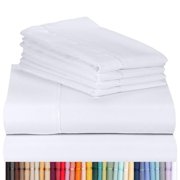 LuxClub 6 PC Sheet Set Bamboo Sheets Deep Pockets 18' Eco Friendly Wrinkle Free Sheets Machine Washable Hotel Bedding Silky Soft