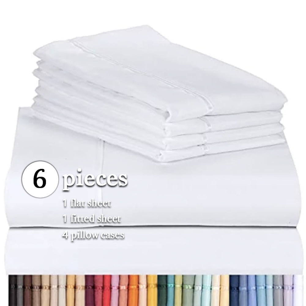 Cooling 6 Piece Ultra Soft Microfiber Bed Sheets & Pillowcases