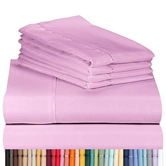 LuxClub Cooling Microfiber Sheet Set, Soft, Deep Pocketed, and Comfortable Bed Sheets, Bedroom Decor for Couples, Light Plum, Full Size, 6 Pieces