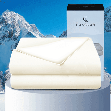 LuxClub Ice Cool Bed Comforters for Hot Sleepers, Soft Cooling Comforter, Queen ,White, 88" x 88"