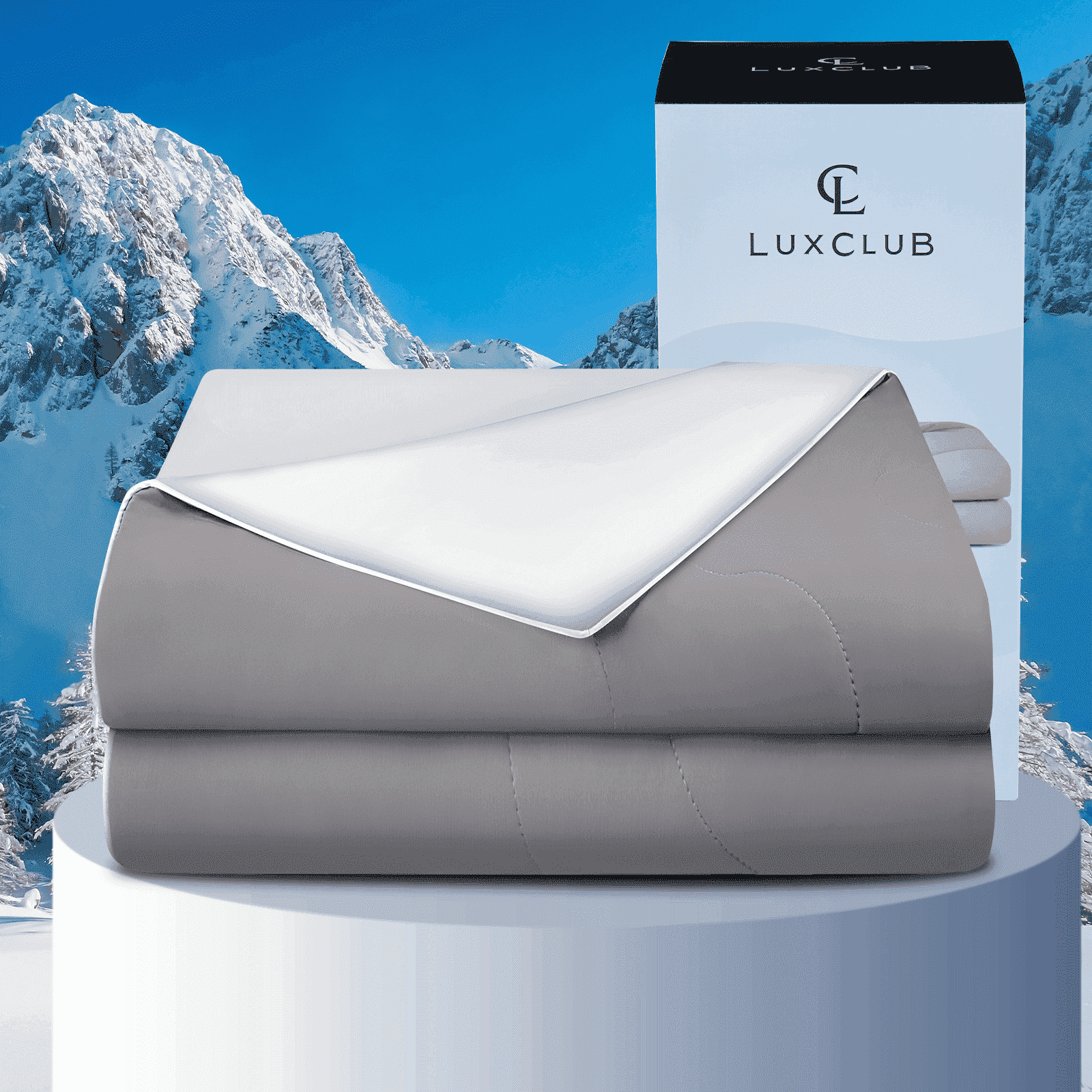 Luxclub Twin Cooling Comforter, Lightweight Breathable Bedding for Hot Sleepers, 66 x 88, Grey