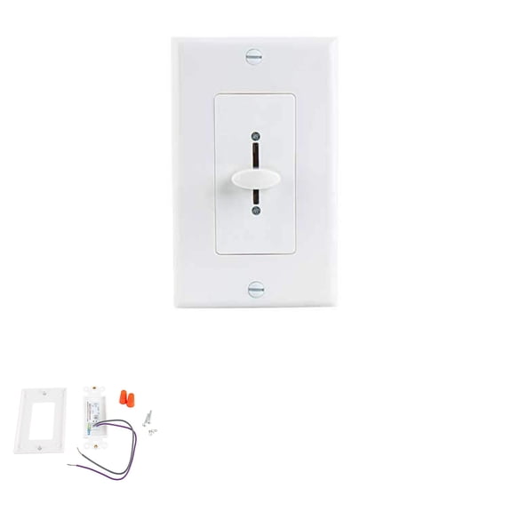 LuxDrive 0F019-W 0-10V LED Dimmer Switch - Vertical Slider Wall Mount Control White