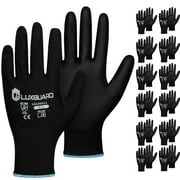 LuxGuard Safety Work Gloves (12 Pairs) with PU-coated seamless gloves, smooth grip on palm, perfect for general-duty tasks.