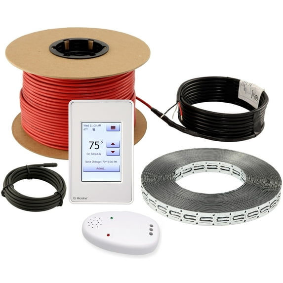 LuxHeat 20 Sqft (120v) Electric Radiant Floor Heating Cable Kit For Under Tile, Includes Programmable Floor Thermostat with Built-in GFCI