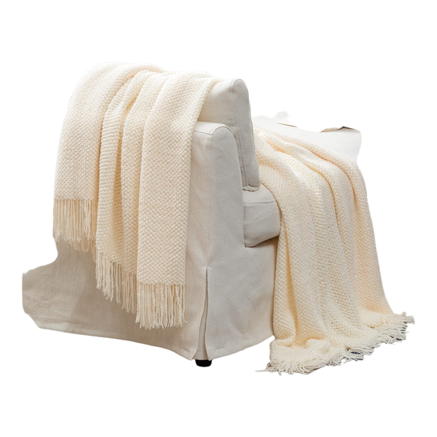 LuxPearl Cozy Knit Throw Blanket - Soft, Premium Comfort for Couch, Bed ...
