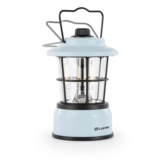 LuxPro LP1535 Retro LED Lantern, 265 Lumens, Blue, Battery Powered, Emergency Kit Light