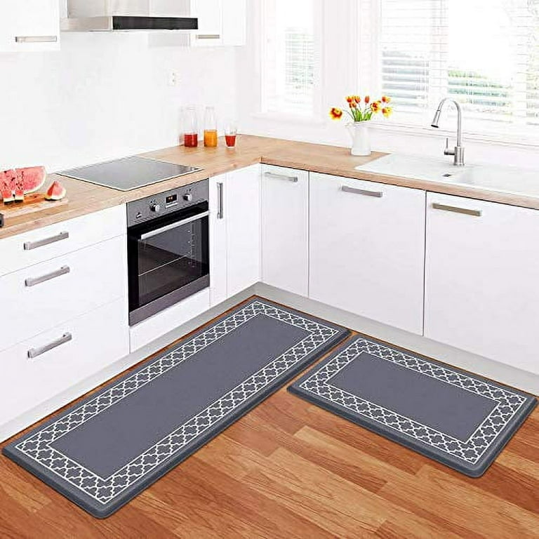 Floral Kitchen Floor Mats Cushioned Anti Fatigue for House 1/2 Inch Thick  Non-Slip Kitchen Rugs and Mats Foam Standing Mat in Front of Sink, Office