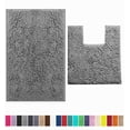 thumbnail image 1 of LuxUrux Bathroom Rugs Non Slip Super Soft Chenille Luxury Bath Mat Contour Set, Soft Plush Shower Rug +Toilet Mat., 1 of 6