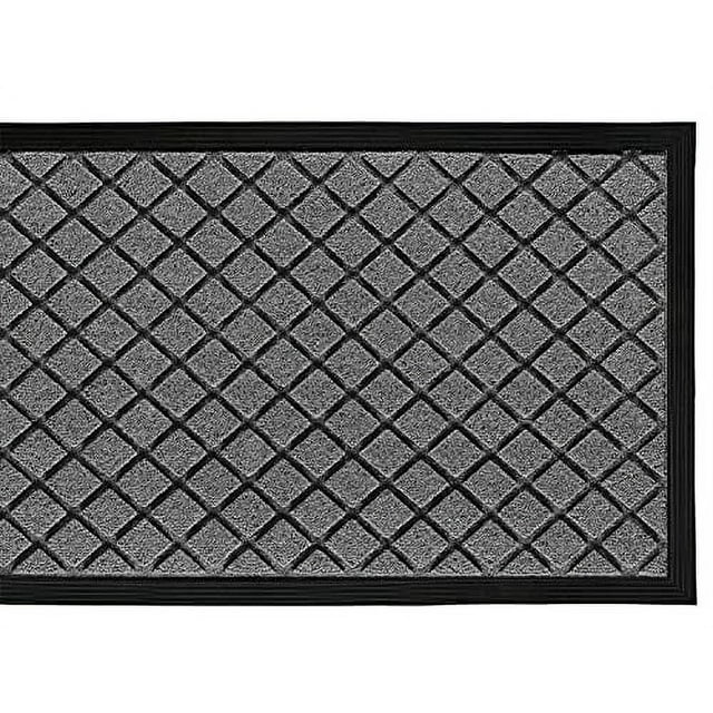 LuxUrux Durable Rubber Door Mat, Heavy Duty Doormat, Indoor Outdoor, Easy Clean, Waterproof, Low