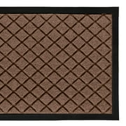 LuxUrux Durable Rubber Door Mat, Heavy Duty Doormat, Indoor Outdoor, Easy Clean, Waterproof, Low-Profile Mats for Entry, Patio, Garage, High Traffic Entrance Ways (17'' x 30'', Brown Lettice)