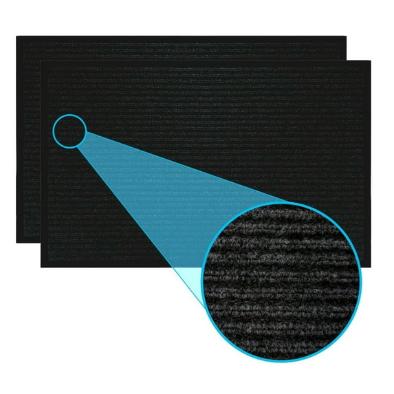 LuxUrux Durable Rubber Door Mat, Heavy Duty Doormat, Indoor Outdoor Rug, Easy Clean, Waterproof, Low-Profile Door Rugs for Entry, Patio, Garage,