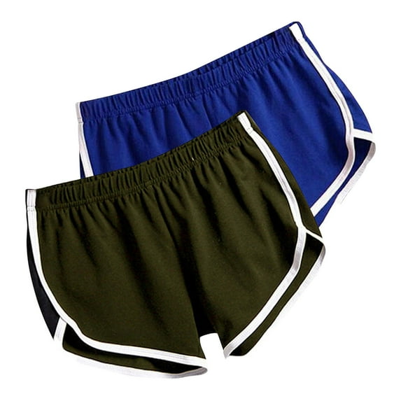 Luxalzxs 2PC Shorts for Women Casual Summer Sports Shorts Elastic Waist Workout Yoga Shorts Active Shorts Gym Shorts Dance Running Athletic Shorts