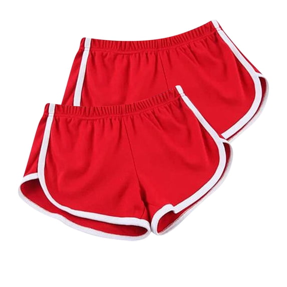 Luxalzxs 2PC Shorts for Women Casual Summer Sports Shorts Elastic Waist Workout Yoga Shorts Active Shorts Gym Shorts Dance Running Athletic Shorts