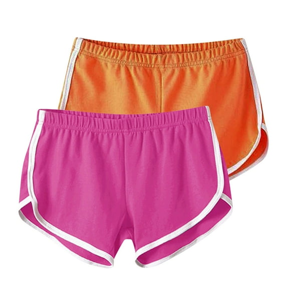 Luxalzxs 2PC Shorts for Women Casual Summer Sports Shorts Elastic Waist Workout Yoga Shorts Active Shorts Gym Shorts Dance Running Athletic Shorts