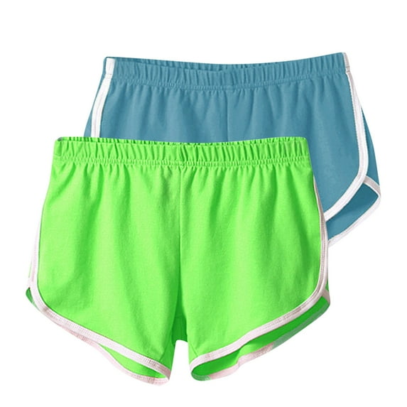 Luxalzxs 2PC Shorts for Women Casual Summer Sports Shorts Elastic Waist Workout Yoga Shorts Active Shorts Gym Shorts Dance Running Athletic Shorts