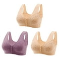 thumbnail image 1 of Luxalzxs 3 Pack Nursing Bras for Breastfeeding Front Buckle Closure Maternity Underwear No Underwire Full Coverage Sports Bras Older Women Post Surgery Cotton Sleeping Daisy Bras Everyday Bras, 1 of 5