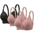 thumbnail image 1 of Luxalzxs 3 Pack Wirefree Bras with Support and Lift Plus Size No Underwire Push Up Bras Underwear Full Coverage Lightly Padded Bras Everyday Bra, 1 of 5