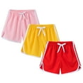 thumbnail image 1 of Luxalzxs 3 Packs Toddler Boys Girls Solid Color Elastic Wasit Sport Shorts Summer Casual Holiday Beach Short Soccer Running Active Dolphin Shorts Gym Workout Athletic Shorts, 1 of 8