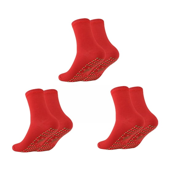 Luxalzxs 3 Pairs Self-Heating Socks for Women/Men Comfortable Stretch Durable Massage Warm and Cold-Resistant Washable Heated Cotton Socks Winter Outdoor Warm Socks