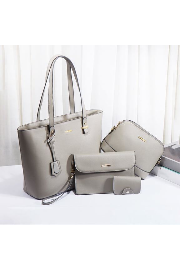 Luxalzxs 4PCS Women Fashion Crossbody Bag Wristlet Wallet Handbags Wallet Tote Bag Shoulder Bag Top Handle Satchel Purse Set