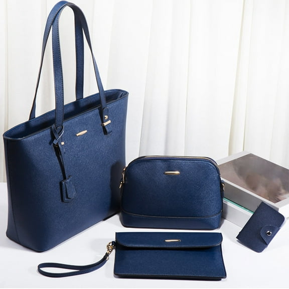 Luxalzxs 4PCS Women Fashion Crossbody Bag Wristlet Wallet Handbags Wallet Tote Bag Shoulder Bag Top Handle Satchel Purse Set
