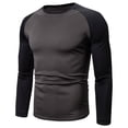thumbnail image 1 of Luxalzxs Active Long Sleeve Tops for Men Basic Casual Pullover T Shirts Quick Dry Moisture Wicking Sun Protection Workout Compression Shirts Raglan Sleeve Muscle Bodybuilding Running Fitness Tops, 1 of 3