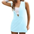 thumbnail image 1 of Luxalzxs Athletic Dress for Women Outdoor Fitness Casual Sleeveless Hoodie Half Zip Sports Mini Tennis Dress Hooded Dress, 1 of 5
