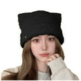 thumbnail image 1 of Luxalzxs Autumn and Winter Cute Cat Ears Plush Hat for Women, Warm Ear Protection Beanie Hat, Thickened Knitted Hat, 1 of 2