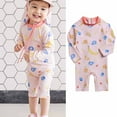 thumbnail image 1 of Luxalzxs Baby Boys Girls Swimsuit Kids Toddler One Piece Zipper Bathing Suit Swimwear Rash Guard Sun Protection Surfing Set Wetsuit, 1 of 6