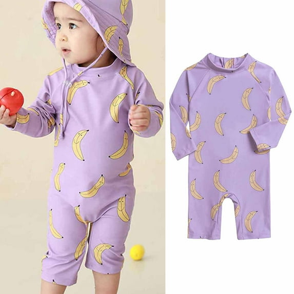 Luxalzxs Baby Boys Girls Swimsuit Kids Toddler One Piece Zipper Bathing Suit Swimwear Rash Guard Sun Protection Surfing Set Wetsuit