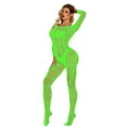 thumbnail image 1 of Luxalzxs Babydoll Lingerie for Women Lace Bodystocking Cut Out Long Sleeve Sheer Mesh Fishnet Crotchless Lingerie Sexy Bodysuit, 1 of 5