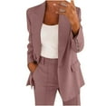 thumbnail image 1 of Luxalzxs Blazer Sets Women 2 Piece Outfits Formal Plus Size Solid Color Open Front Blazers and Slim Fit Pants Suits Set Business Casual Outfits, 1 of 4